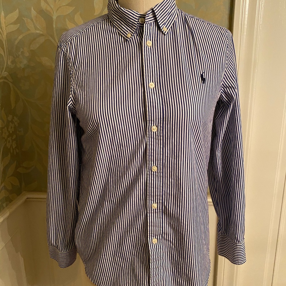Ralph Lauren Boys Oxford Striped Shirt Lg 14-16